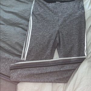 PINK Gray Leggings w/ side stripes